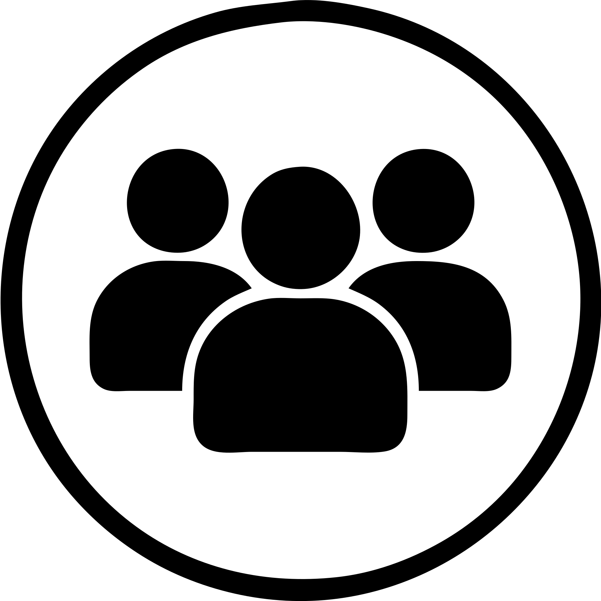 Minimalist black filled icon for Served 10,000+ Travelers. A group of people or crowd symbol inside a circle, filled with black, matching the same color code and format as the reference images. emoji