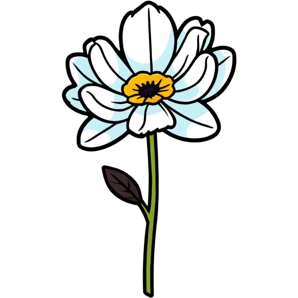 withered flower, cartoonish sticker style emoji