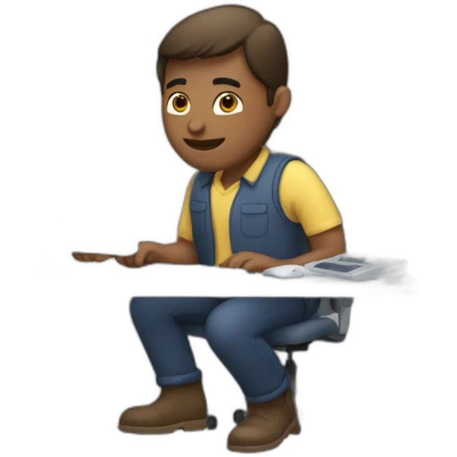men working on pc emoji