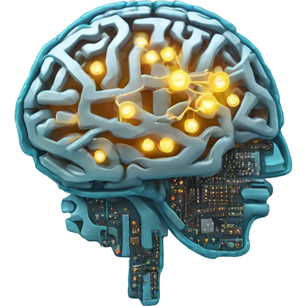 Cyborg brain with circuitry emoji