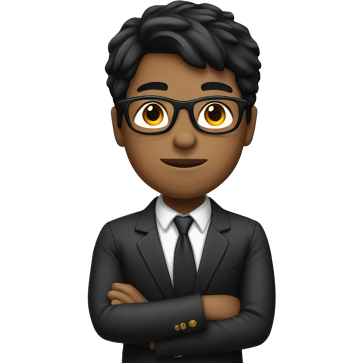 boy with white skin black hair glasses emoji