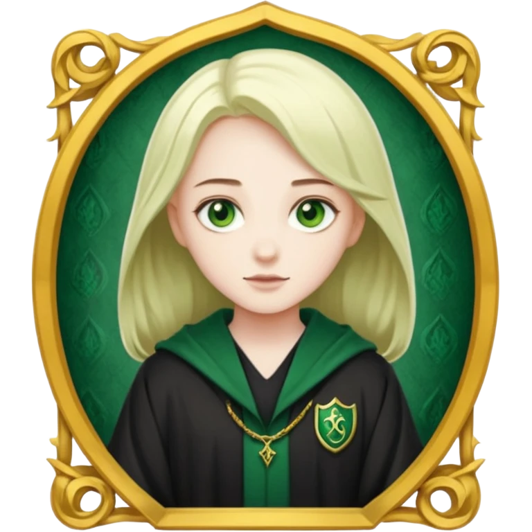 Porträt from a slytherin in a golden frame emoji