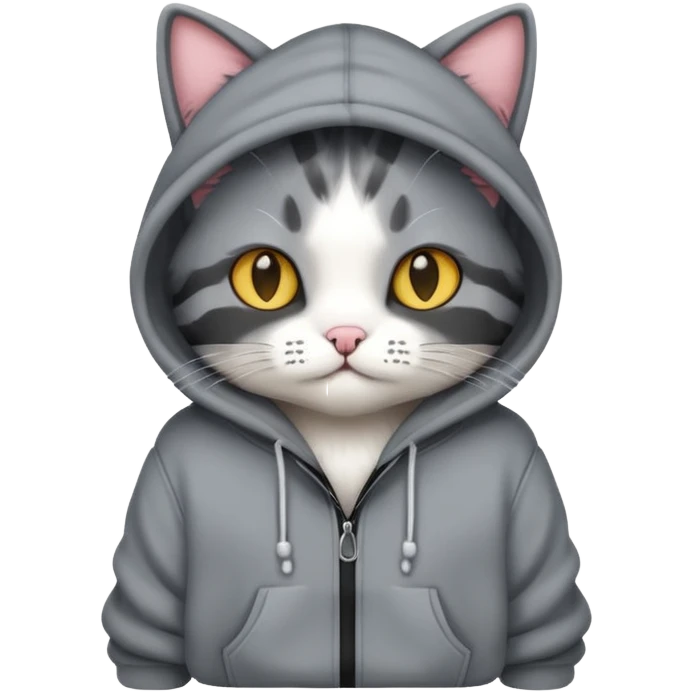 Cat wearing a hoodie emoji