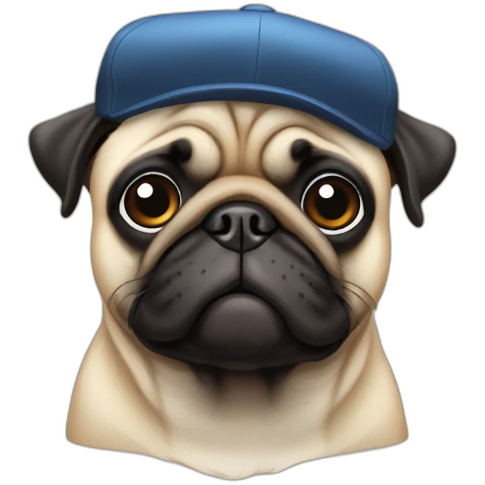 Pug with cap emoji