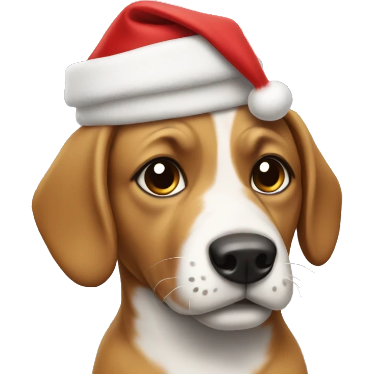 Dog with christmas hat emoji