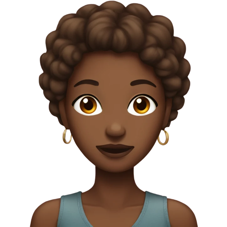 Pretty black girl with brown hair vogueing emoji