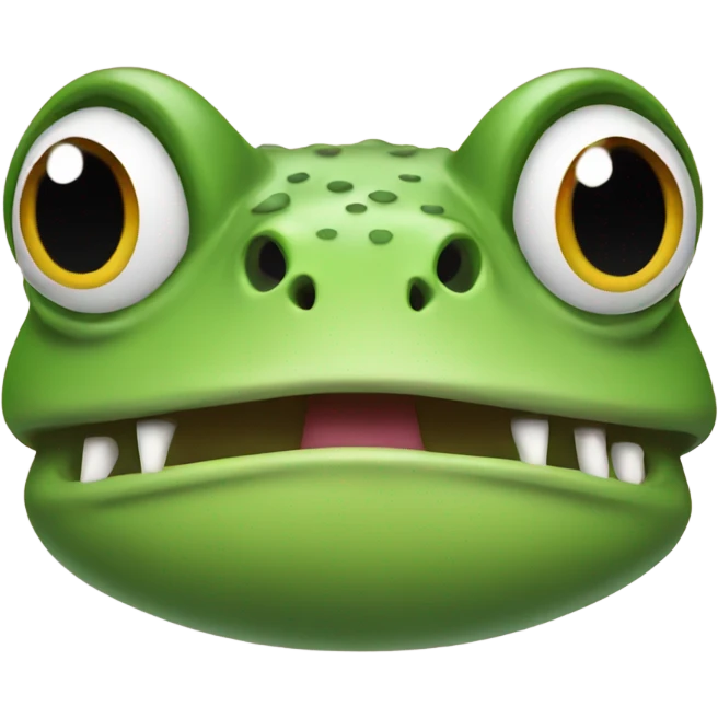 Angry frog with mullet emoji