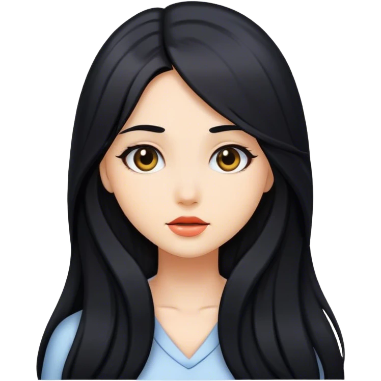 Beautiful girl with long and black hair  emoji