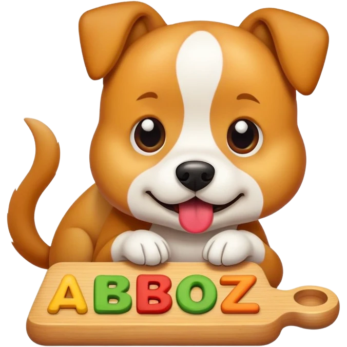 Dog eating alphabet emoji