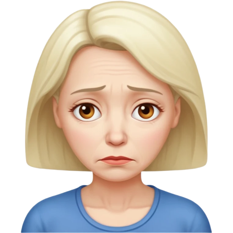 Middle aged woman with very sad expression  emoji