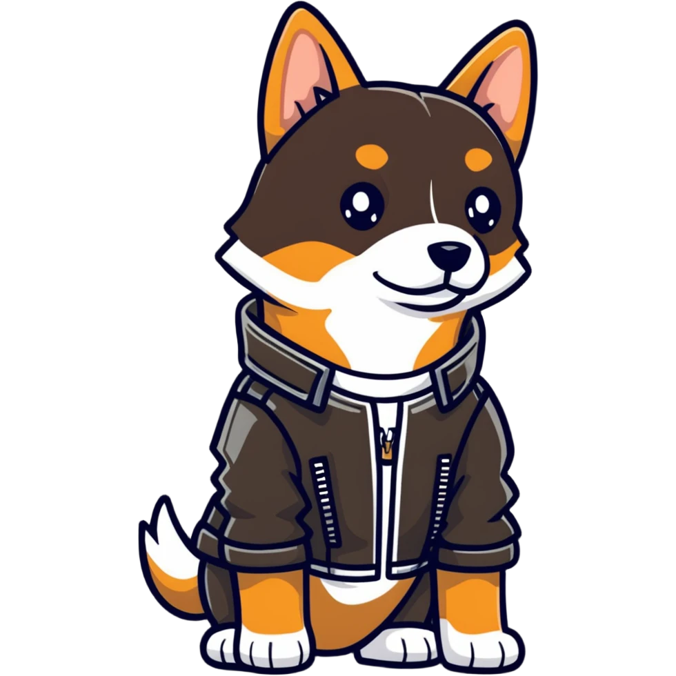 cool dog wearing leather jacket emoji
