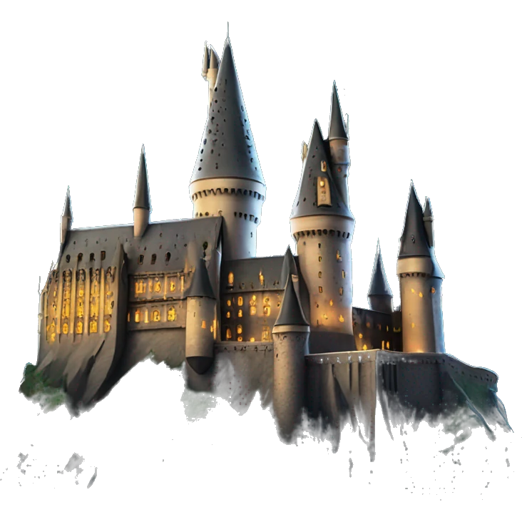 Hogwarts castle at night emoji