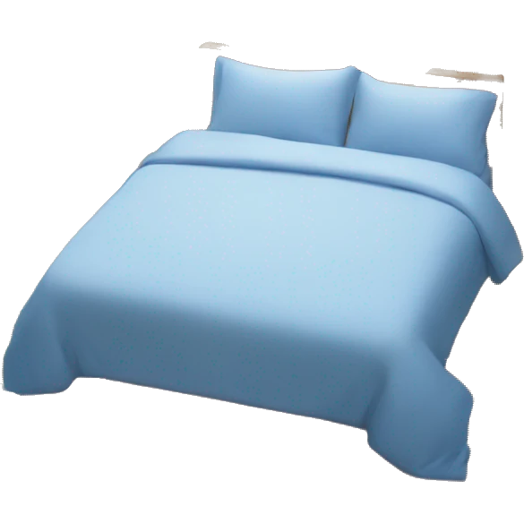Cosy bed with blue smal flower bed sheets emoji