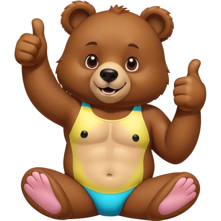 Bear in a swimsuit giving a thumbs up  emoji