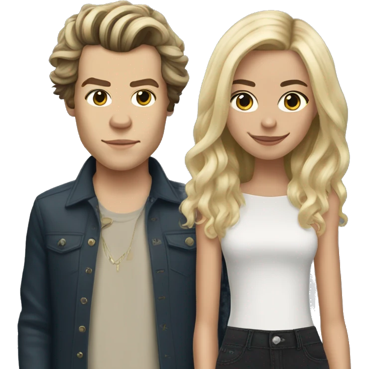 realistic blonde girl with harry styles emoji