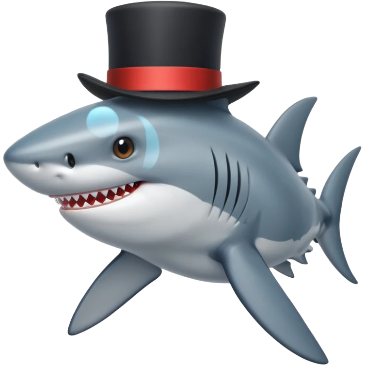 Shark with a top hat  emoji