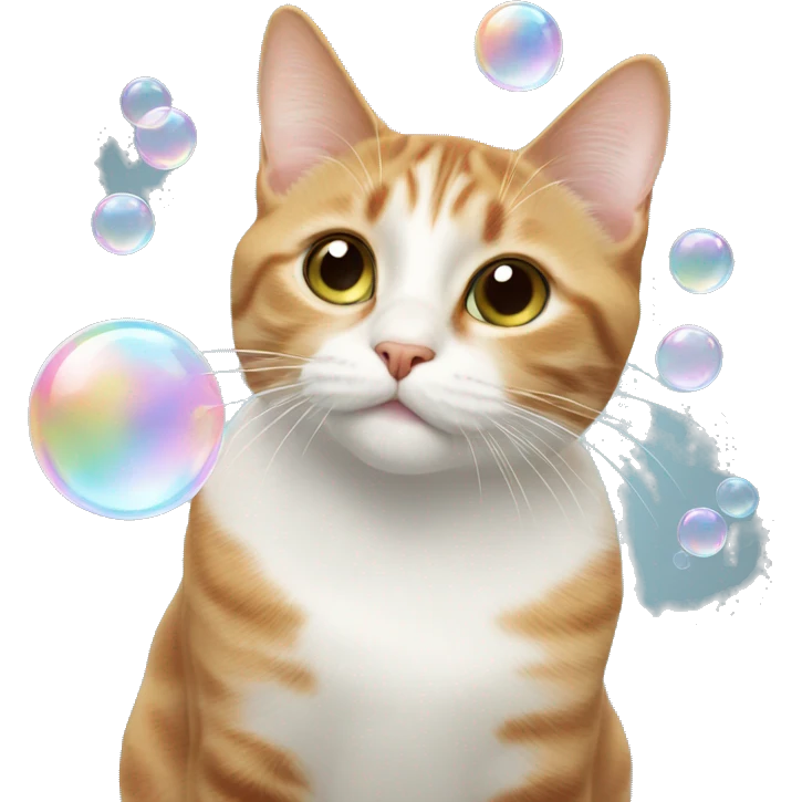 cat soap bubbles emoji
