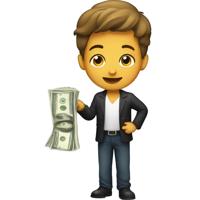 a boy with money emoji