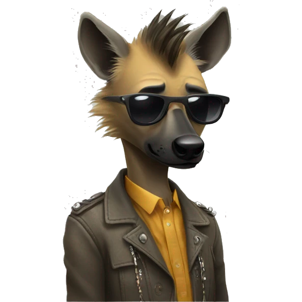 Stylish hyena emoji