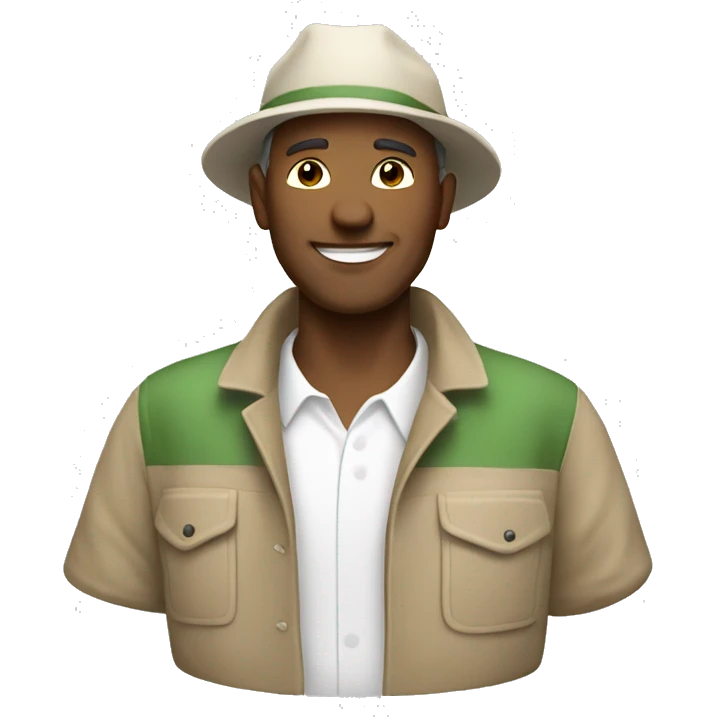 gardener beige jacket white male emoji