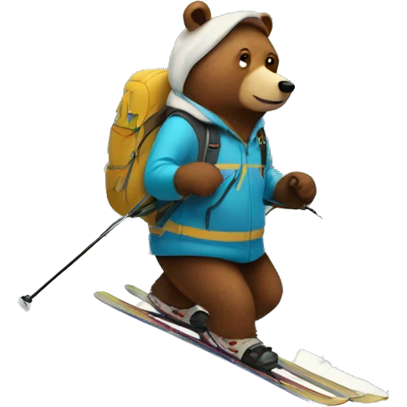 a bear skiing in the mountain  emoji