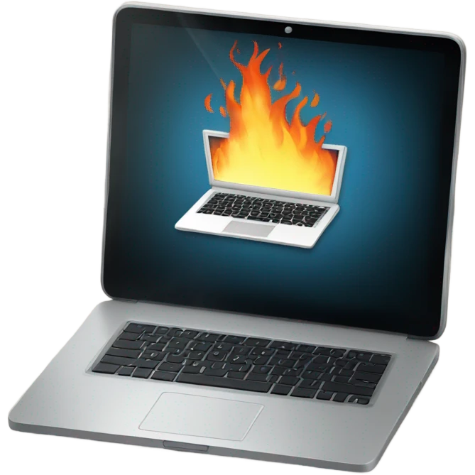 Laptop on fire emoji