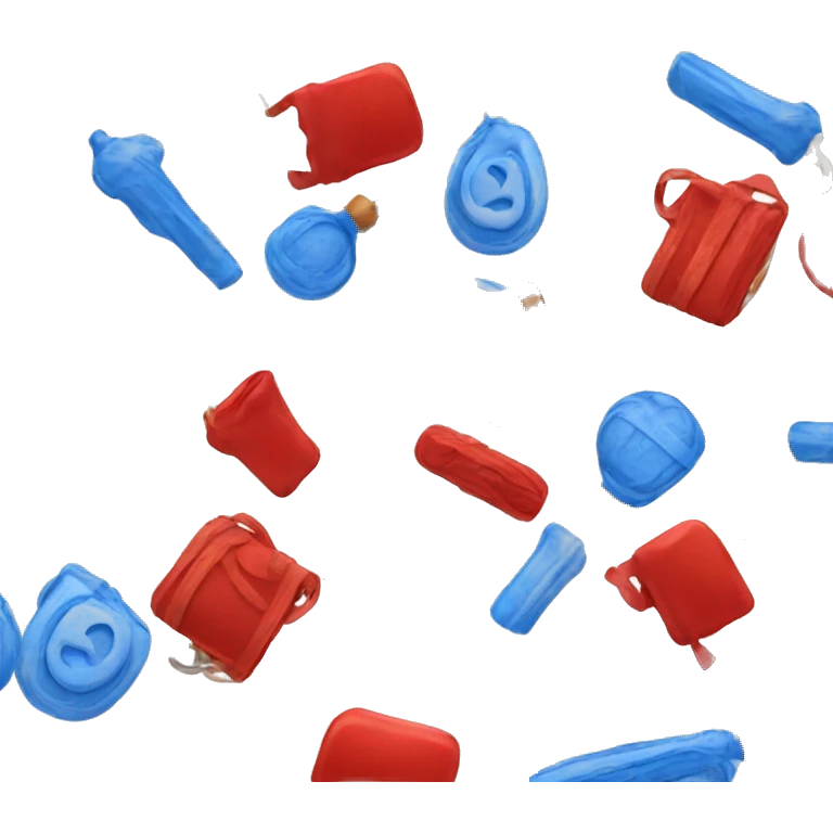 Red and blue items  emoji