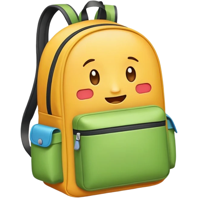 Backpack with facial expressions showing emotions emoji