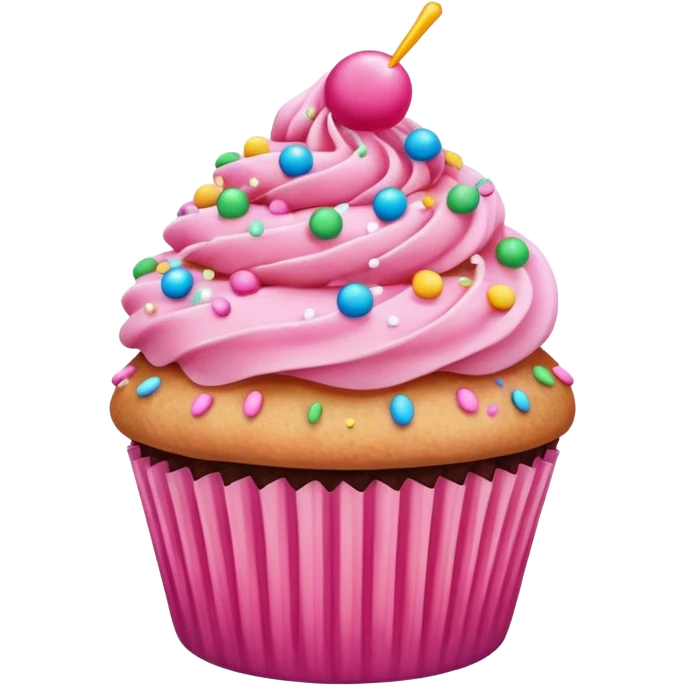 Cupcake with pink icing emoji