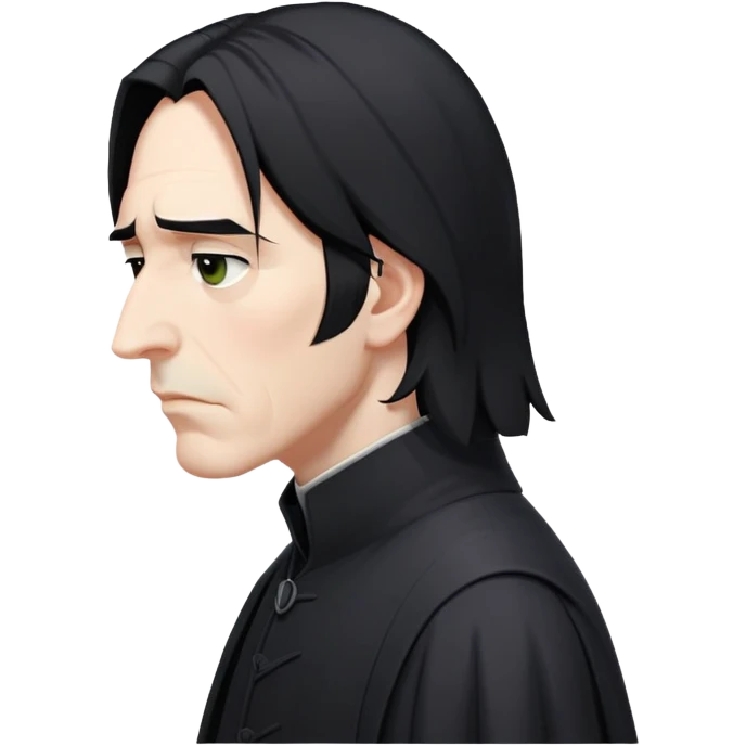 sad Professor Snape side profile with black hair emoji