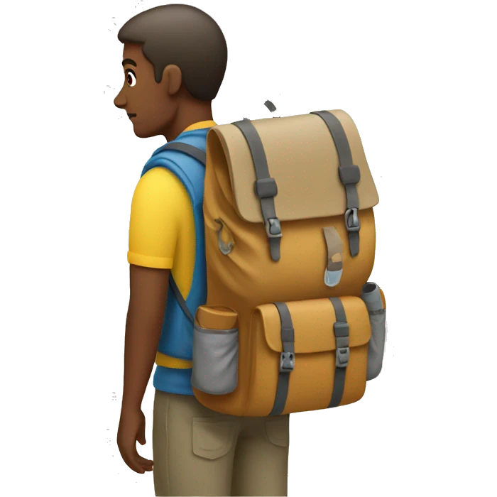 Traveler wearing big backpack emoji