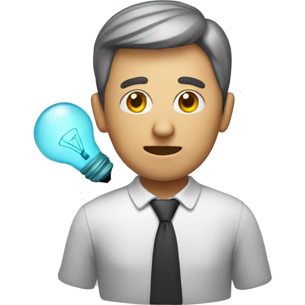 man with an information bulb emoji