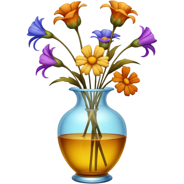 dead wilted flowers hanging in a vase emoji