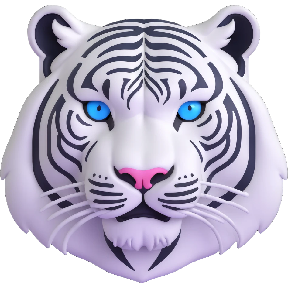 White siberian tiger with blue eyes emoji