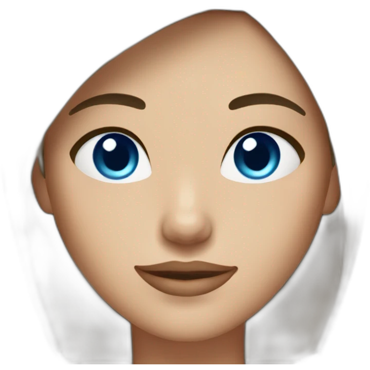 brunette with blue eyes and a bob haircut emoji