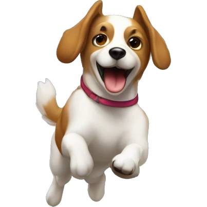 Agility dog jumping over anvil emoji