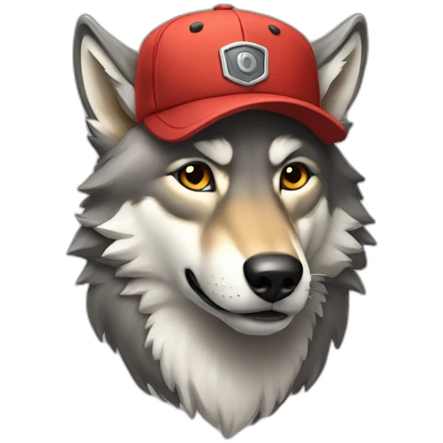 Wolf with cap emoji