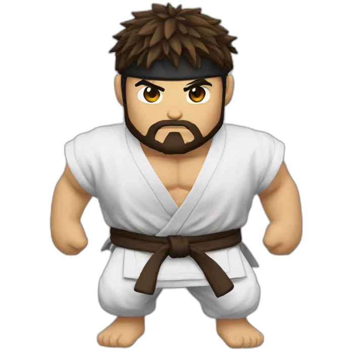 ryu street fighter blue eyes with beard emoji