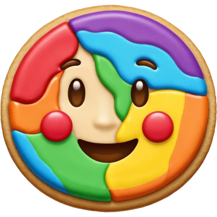 rainbow cookie face emoji