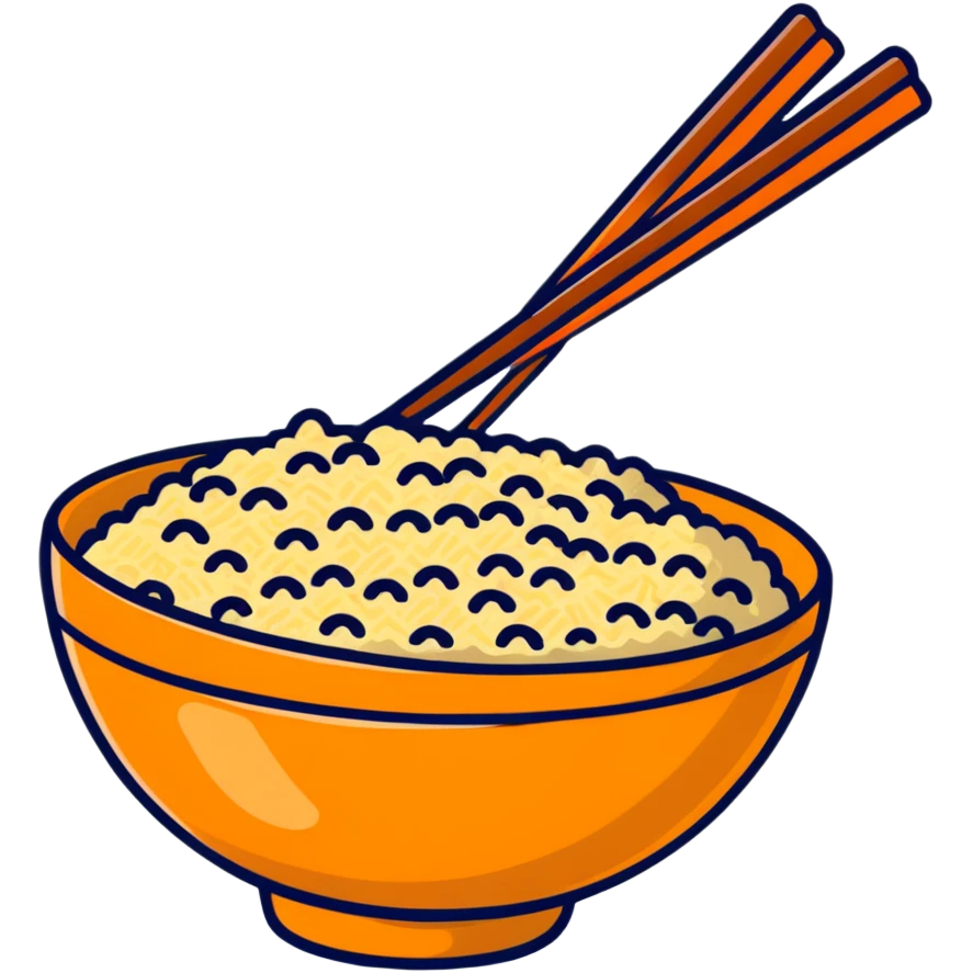bowl of orange-colored rice emoji