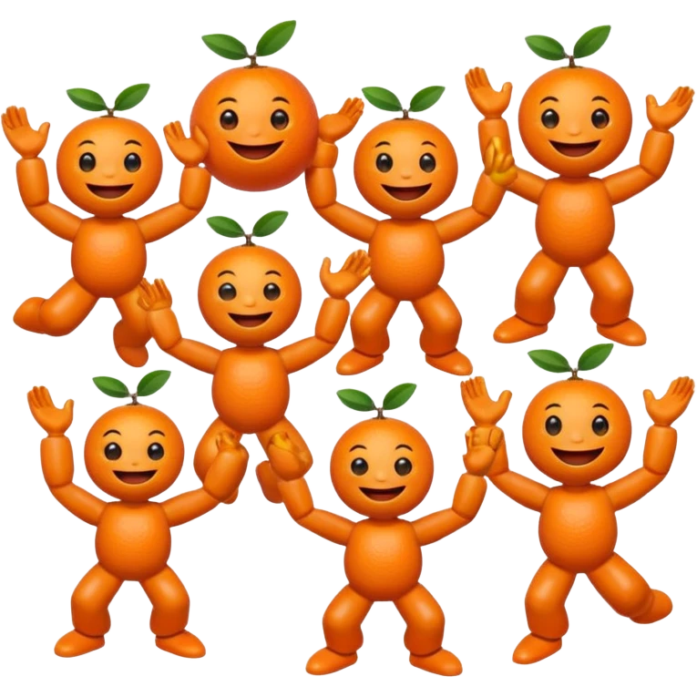 Кумедна мімішна мандаринка. 6 штук. з ручками і ніжками. У різних позах emoji
