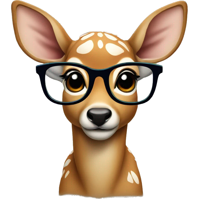 Fawn with glasses emoji