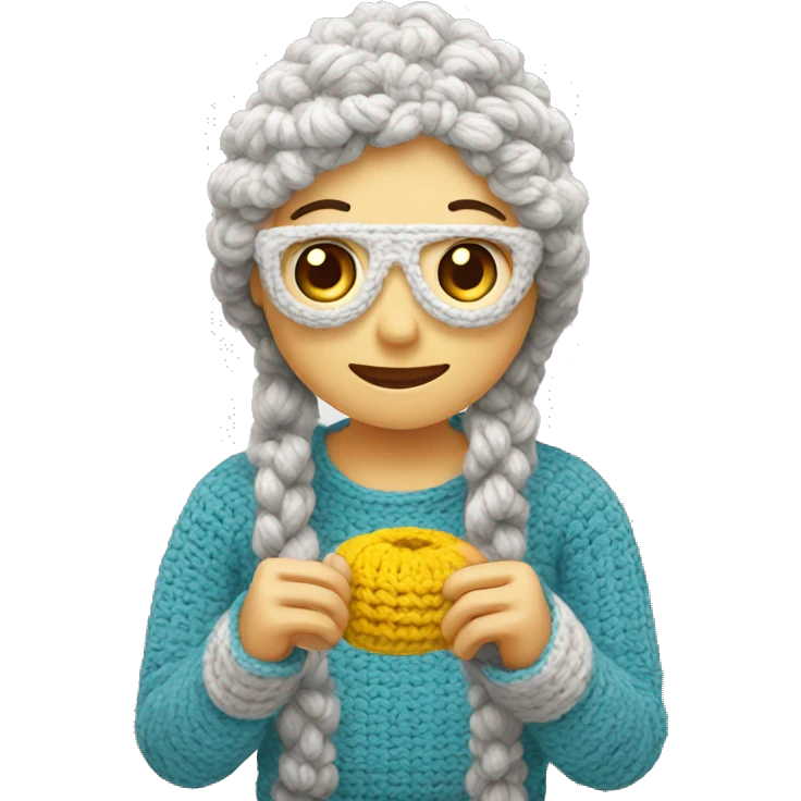someone crocheting  emoji