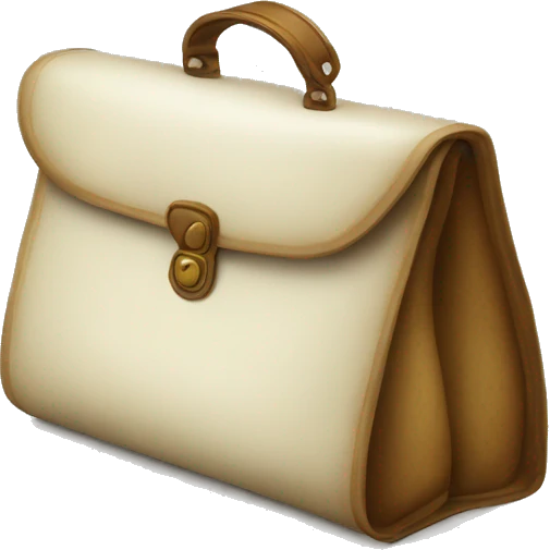 vintage bag with book white emoji