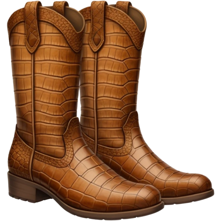 Brown crocodile leather boots emoji