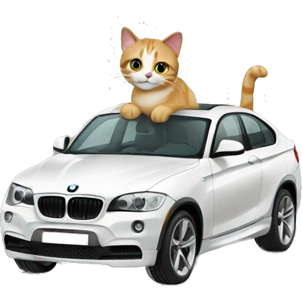 Cat in the BMW car emoji