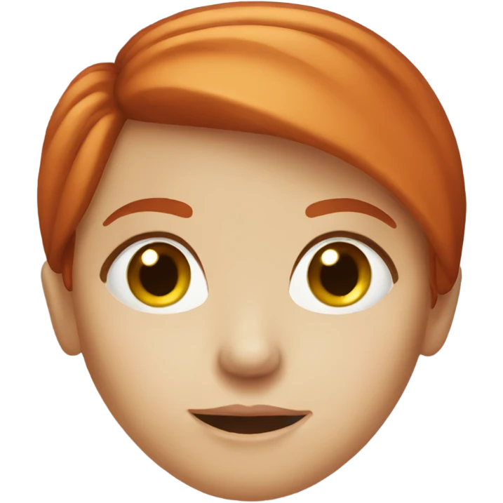 Redhead girl with dry nose emoji