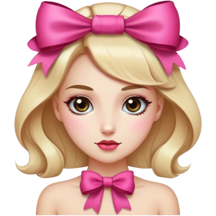 Full glam with a girl with a bow on top  emoji