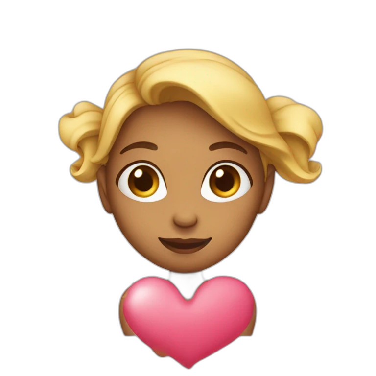 fille avec un coeur emoji