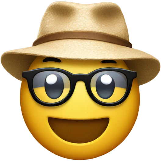 a smirking emoji with a cool hat and glasses emoji